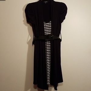 Black and white stripe dress.